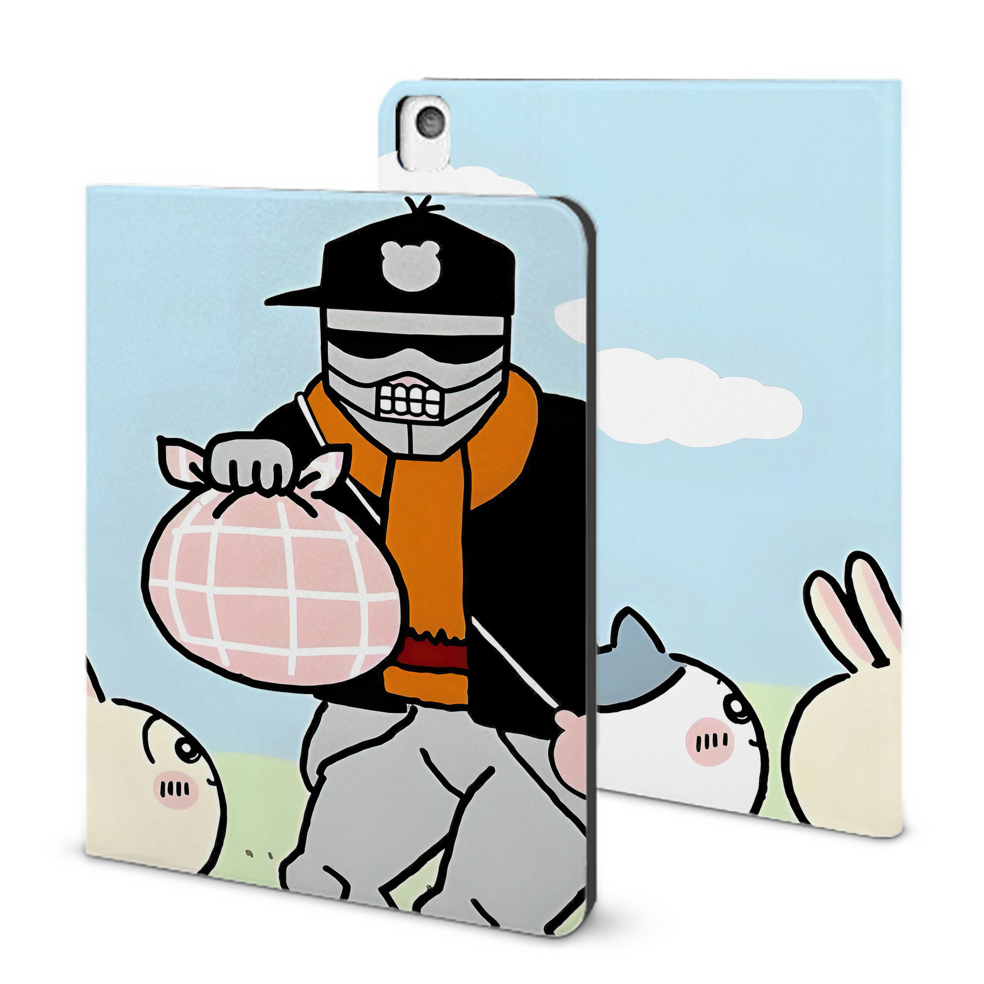 （画像用） ちいかわ Chii-kawa IPadケース ペンホルダー付き ブックスタイルデザイン